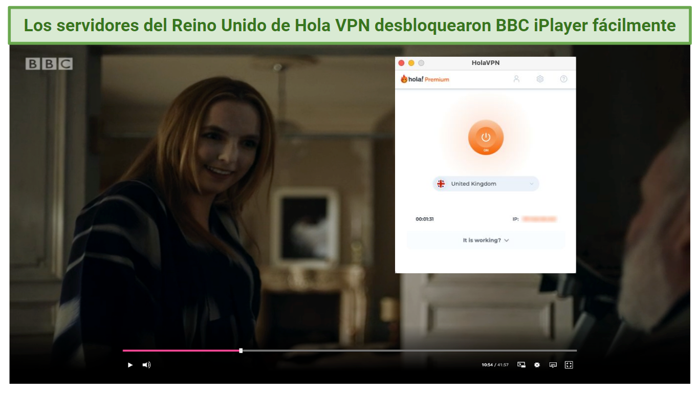 Graphic showing Hola VPN with BBC iPlayer