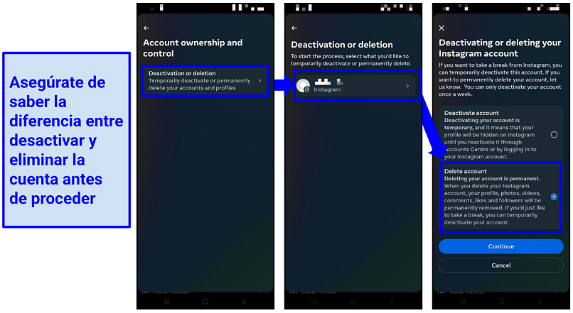 Step-by-step guide on how to delete Instagram account from Android app