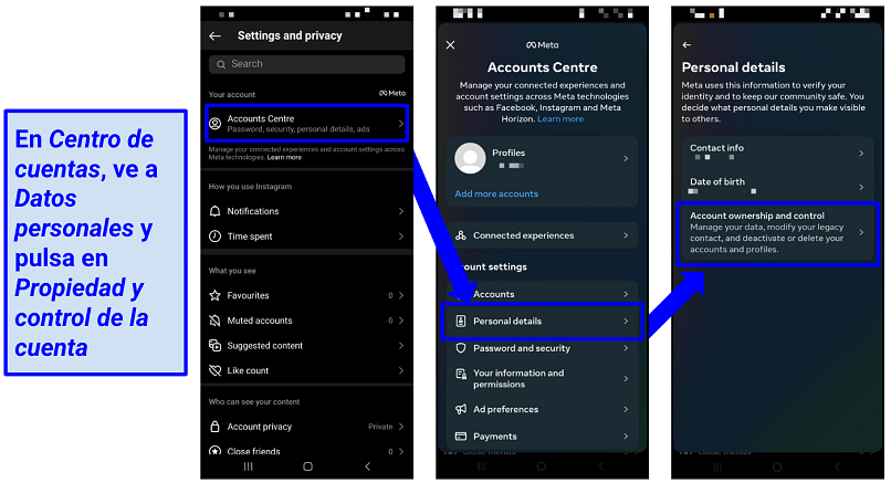 Steps to finding the option to delete or deactivate your Instagram account on Android
