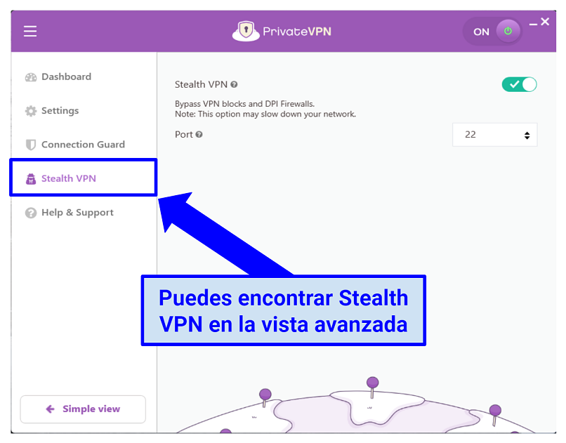 Graphic showing PrivateVPN's StealthVPN feature