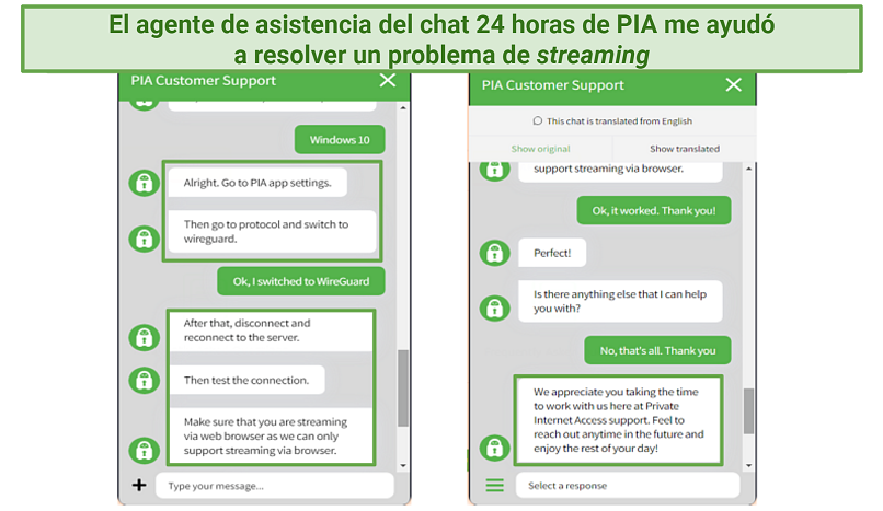 Resolving an issue with PIA's live chat