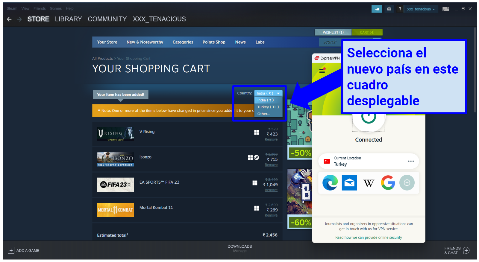 A screenshot of a Steam shopping cart showing the 