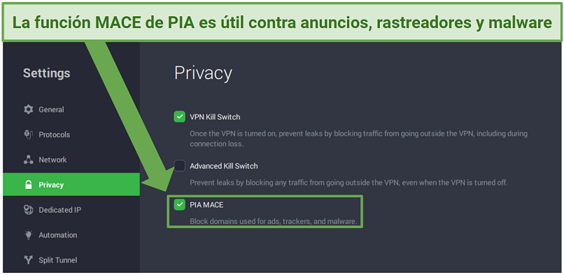Image of PIA MACE ad and tracker blocker