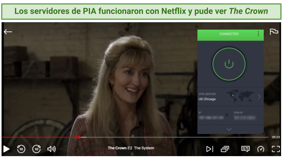 A screenshot of Netflix show accessed with PIA