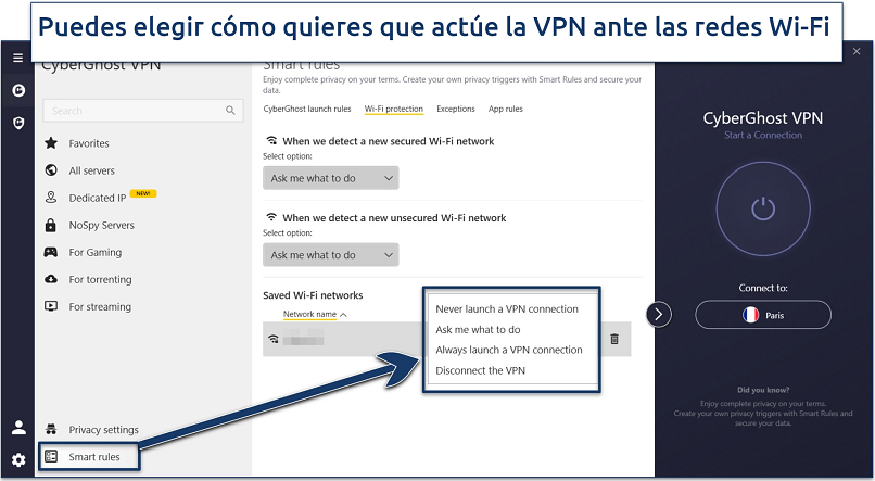 Screenshot showing how to enable Wi-Fi protection