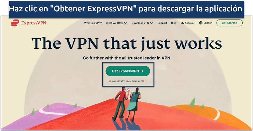 Screenshot of ExpressVPN's home page