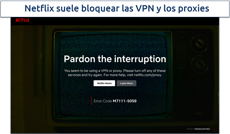 Captura de pantalla que muestra el código de error M7111-5059