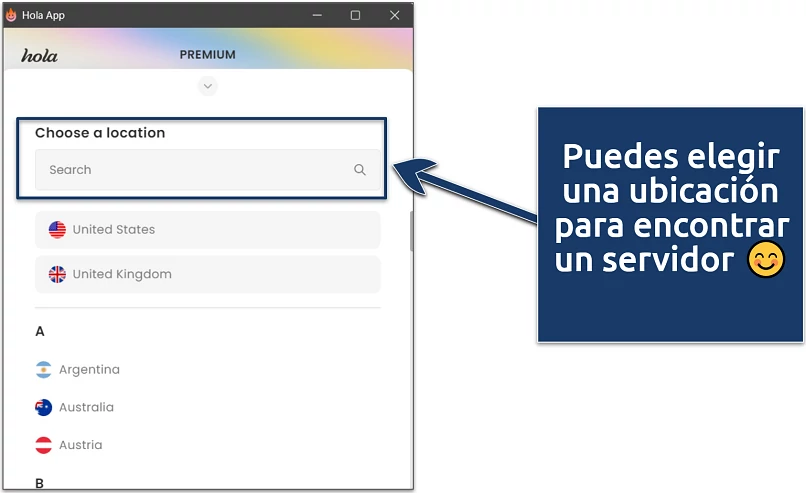 Captura de tela mostrando como procurar a localização de um servidor