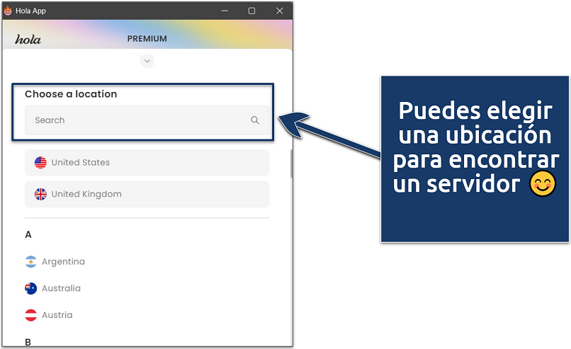 Captura de tela mostrando como procurar a localização de um servidor