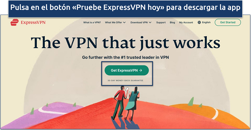 Screenshot of ExpressVPN's homepage