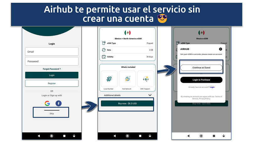 A screenshot showing the Airhub mobile app