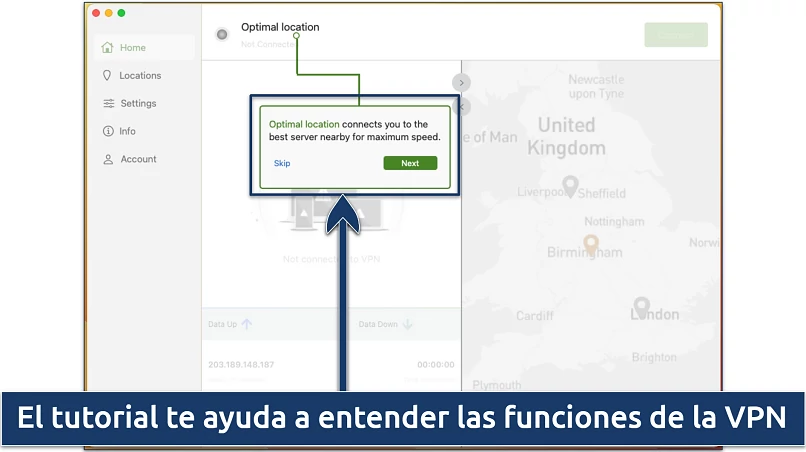 Screenshots of the tutorial for beginners in the IPVanish section