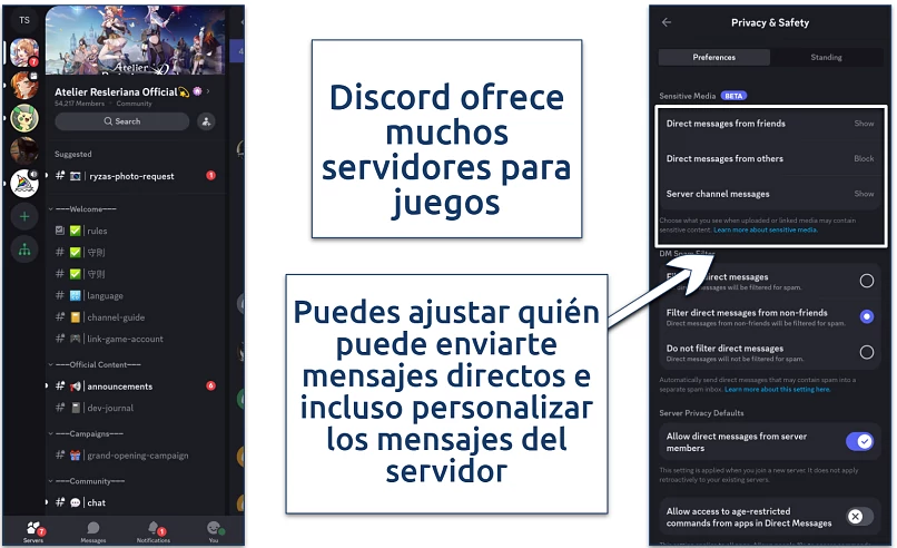 Screenshot of the Discord app
