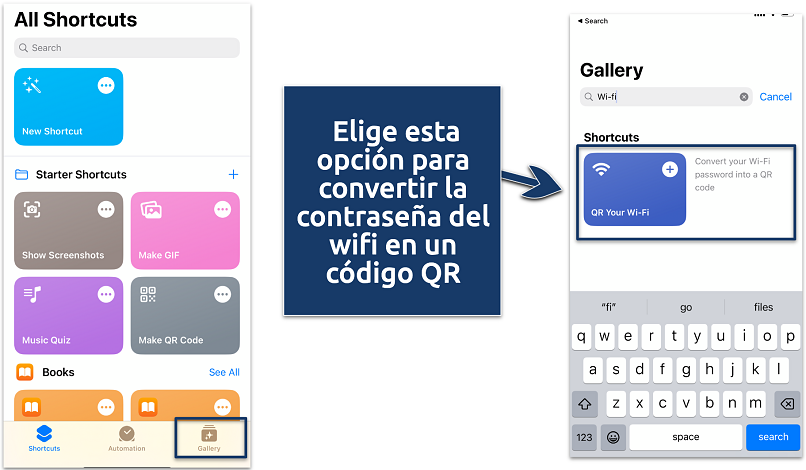 A screenshot showing iPhone shortcuts app