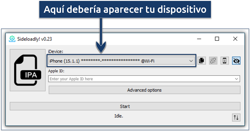 Image showing the interface of the Sideloadly Windows app